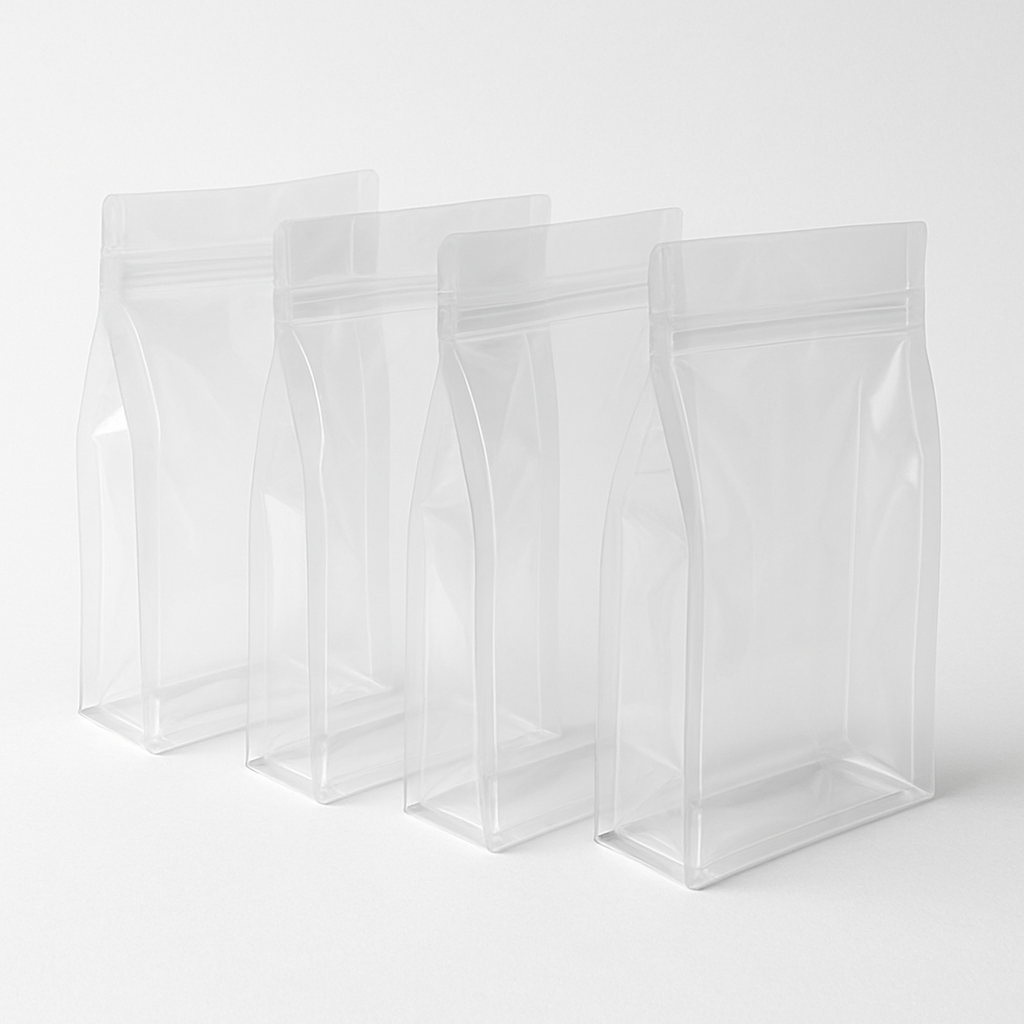 100 pcs Clear Quad Seal Pouches – Strong, Reusable &