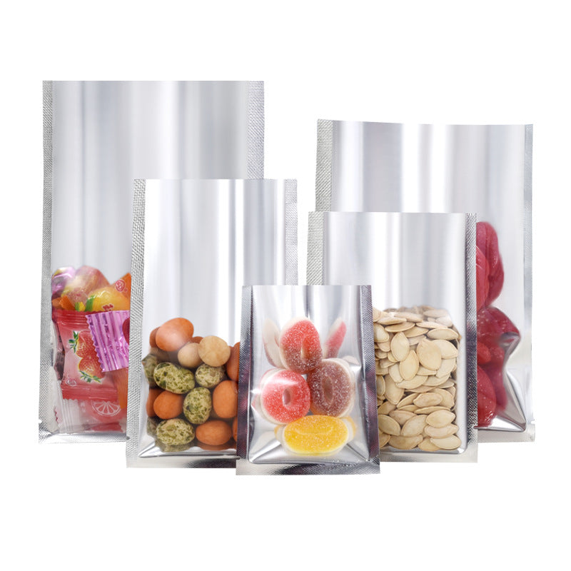 100 pcs Clear Front & Aluminum Foil Back Flat Barrier