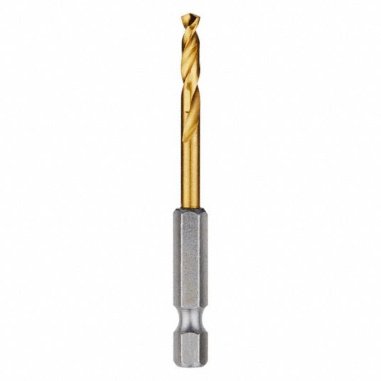5/32 Cobalt Drill Bit with Hex Shank — Titanium-Coated 135° Split Point