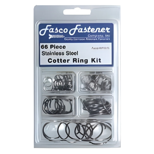 Fasco SS Cotter Ring Kit 66 Pieces-Stainless Steel Set
