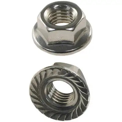3/8-16 Serrated Hex Flange Nut 18-8 SS-Stainless Steel-100 Pack
