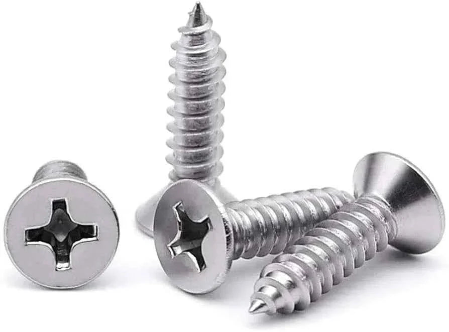 #12X 1 Phillips Flat Head Type A SMS18-8 SS - Sheet Metal Screws - 100 Pack