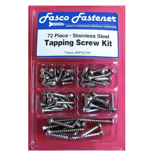Fasco SS Tapping Screw Kit-72 Piece-Stainless Steel Set