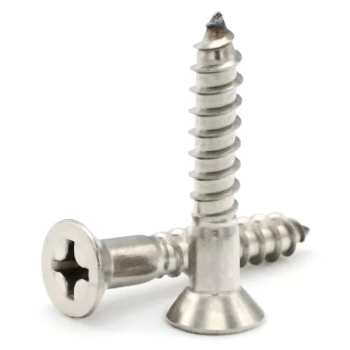 #8X2 Phillips Flat Head 18-8 SS-Stainless Steel Wood Screws-250 Pack