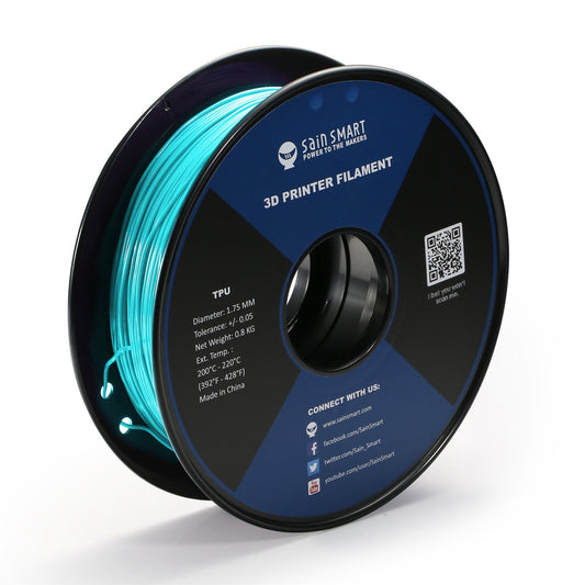Neon Cyan, Cyberpunk Color TPU Filament 1.75mm 0.8kg/1.76lb