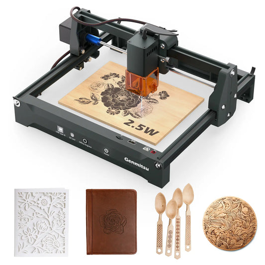 Kortek Laser Engraver Machine, 2.5W/5W/10W, ±0.01mm High Precision, IR Laser Compatible, Portable CNC Laser Cutter