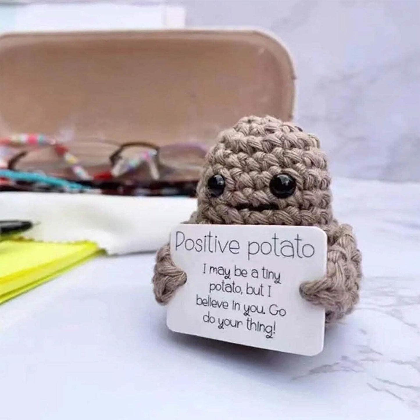 2-Pack: Funny Positive Potato Cute Wool Knitting Doll