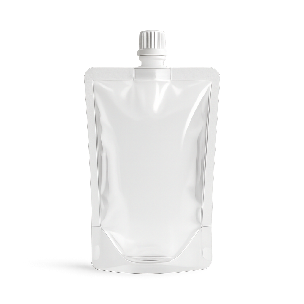 100 pcs Clear Spout Pouches – Small & Large Caps,