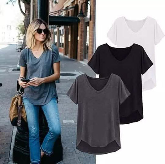 Loose Cut Casual Short Sleeve Top - Assorted Sizes