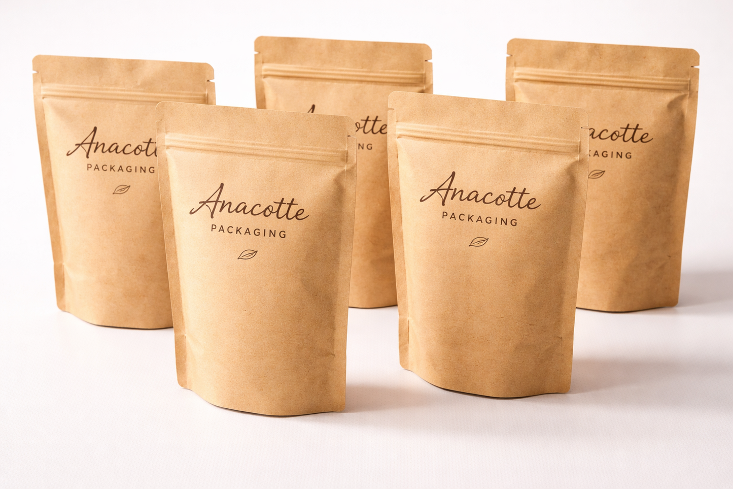 Custom Kraft Stand Up Pouches with Zipper | Food & Coffee