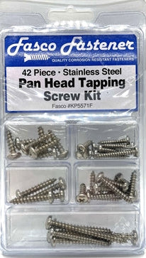 Fasco SS Pan Head Tapping Screw-Stainless Steel-42 Piece Kit