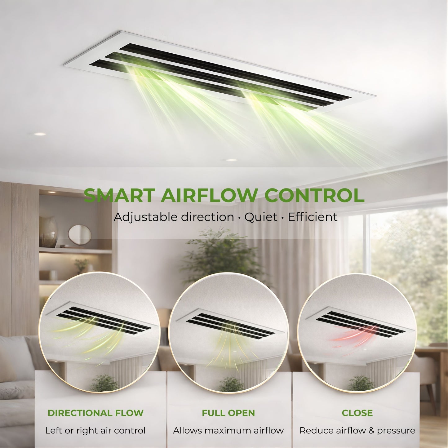 4x10 Air Vent Cover (Duct Opening) - White Aluminum Linear Slot Diffuser Type S