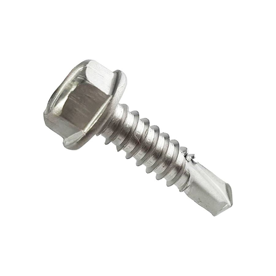 #10X3/4 Hex Washer Head TEK Screw 410 SS-Stainless Steel-100 Pack