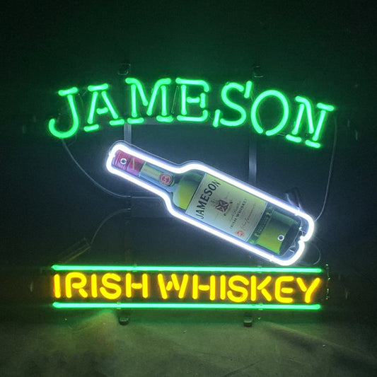 Jameson Irish Whiskey with Bottle Neon Light Sign