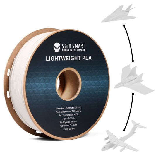 LW-PLA Filament, 1.75mm, Black & White, 1KG, Lightweight Low-Density Active Foaming PLA for 3D Print RC Planes Drone Parts