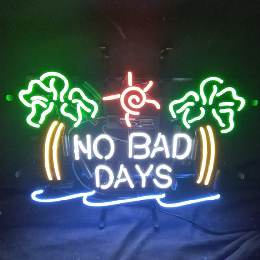No Bad Days Sun Beach Palm Tree Neon Signs