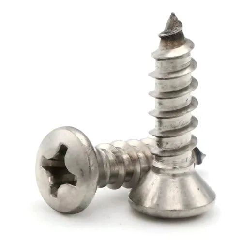 #6 X3/4 PHILLIPS OVAL HEAD SCREW SMS TYPE A 18-8 SS-100 Pack