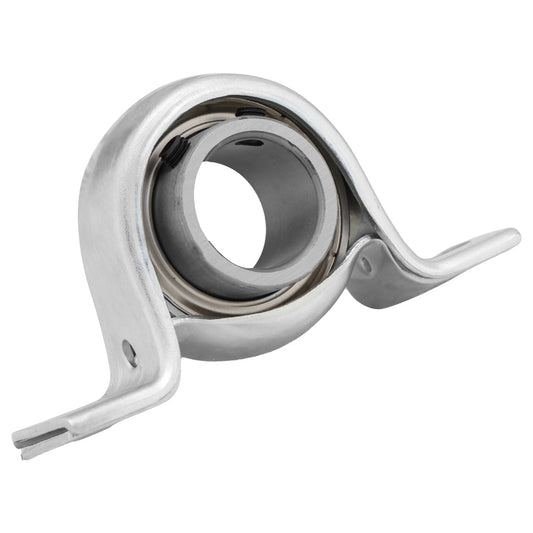 SBPP201, Pressed Steel Pillow Block, 0.472" Bore, with locking set screw for reliable operation.