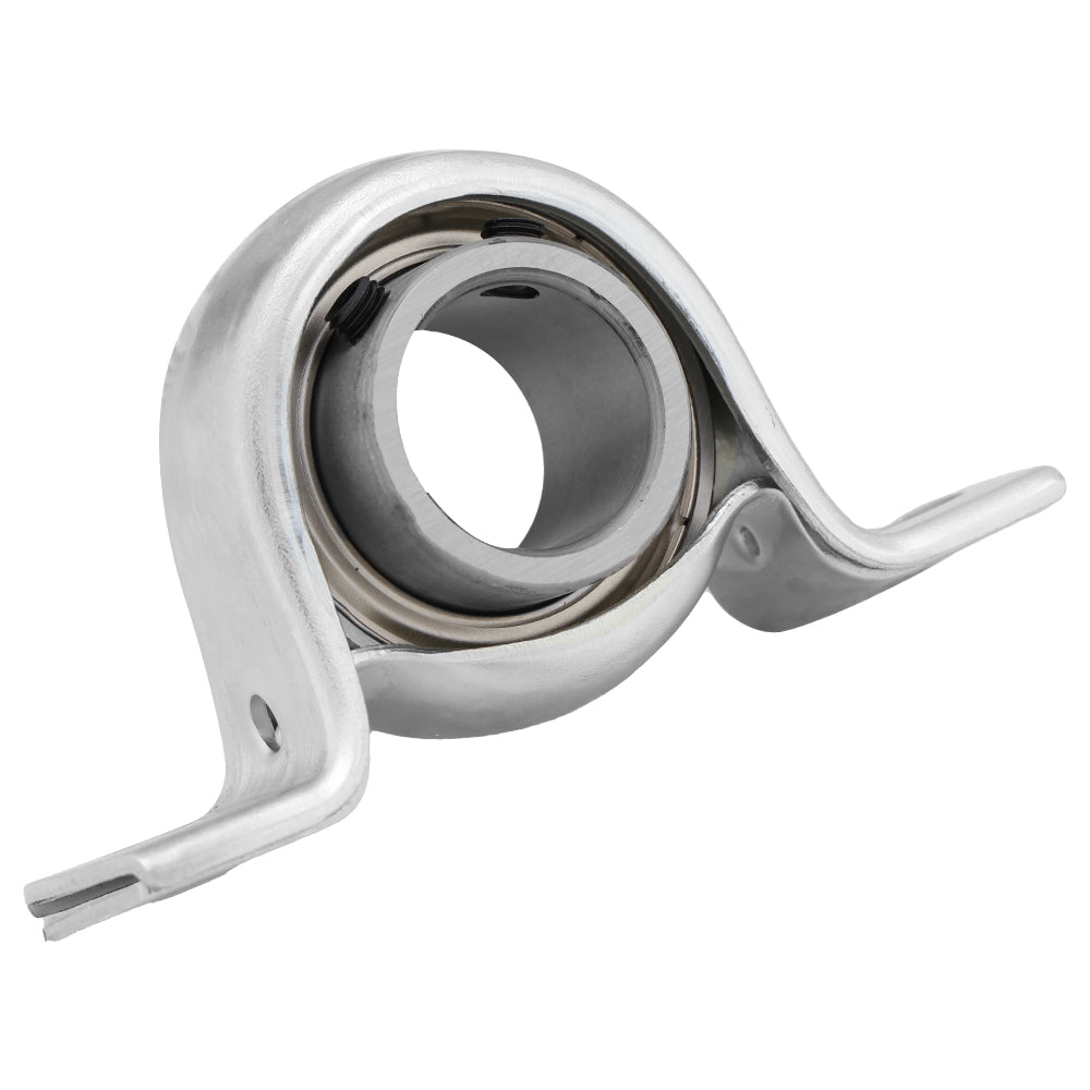 SBPP207-20, Pressed Steel Pillow Block, 1.25" Bore, with locking set screw for reliable operation.