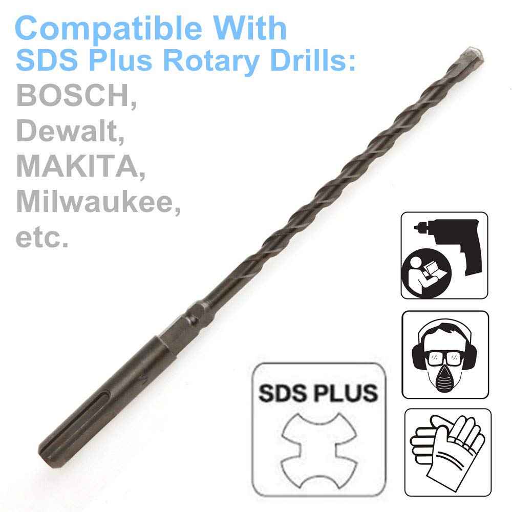 3/16X7 SDS-Plus Rotary Hammer Drill Bit– Tungsten Carbide