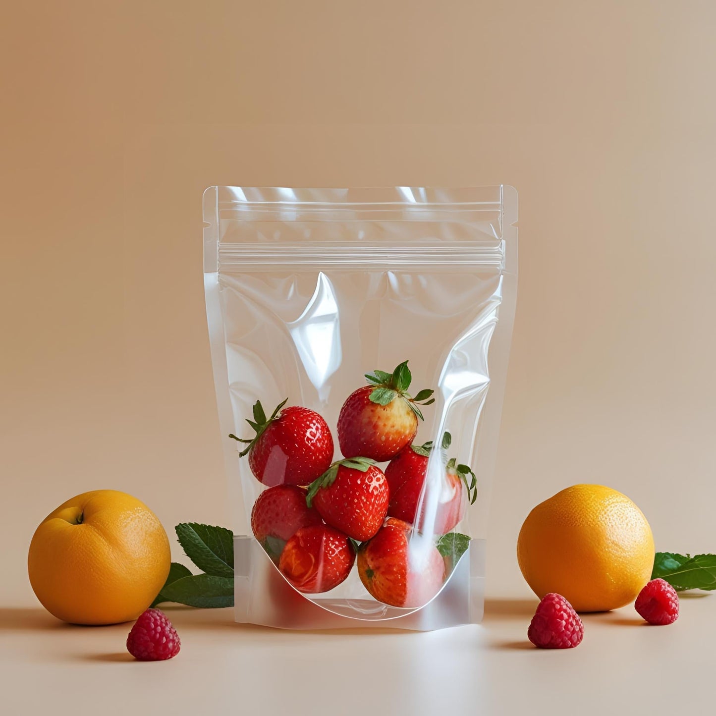 100 pcs Food Packaging Clear Stand Up Pouches (Glossy &