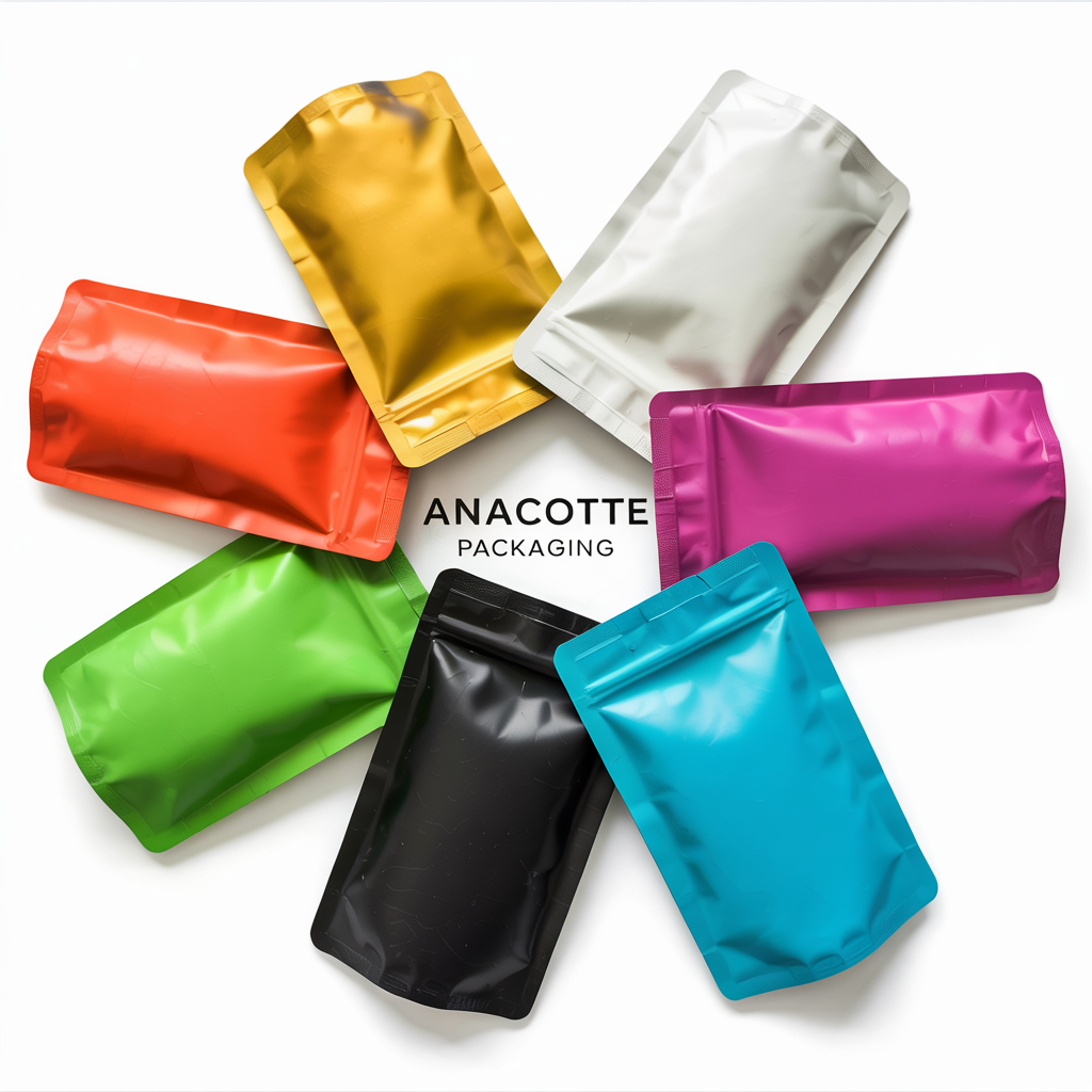 100pcs Solid-Color Matte Aluminum Foil Stand-Up Pouches –