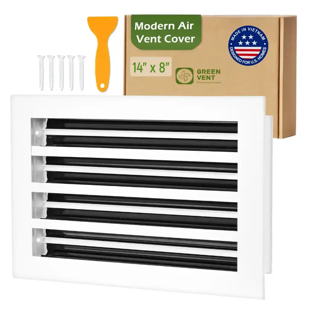 Aluminum White Linear Slot Diffuser 14x8 (Duct Opening)- Modern Air Vent Cover
