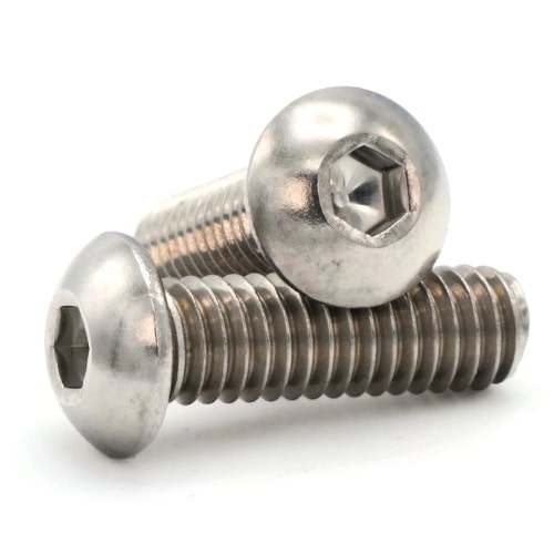 #8-32X1/2 Button Socket Cap Screw 18-8 SS-Stainless Steel-100 Pack