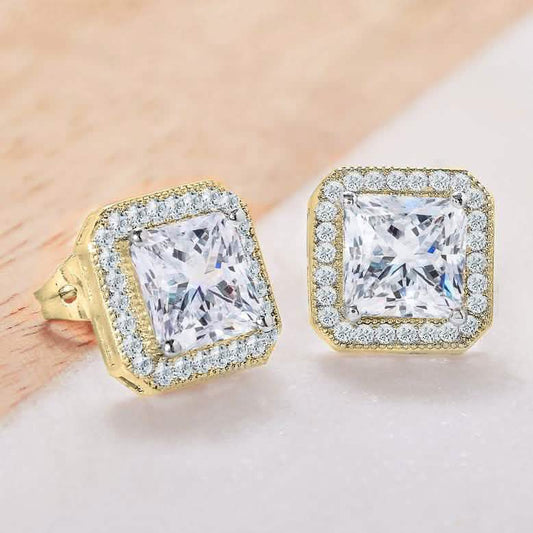 Crystal Princess Halo Stud Earrings