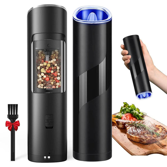 Electric Salt and Pepper Grinder LED Indicator Adjustable Coarseness