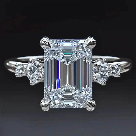 Elegant Princess Cut Cubic Zirconia Engagement Ring