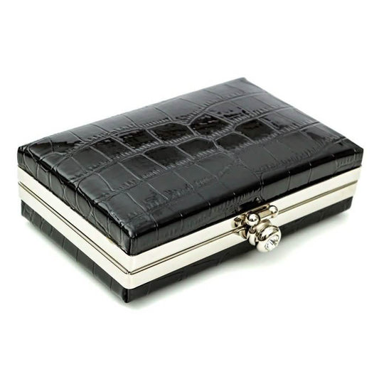 Glambag Shiny Exotic Croc Frame Clutch