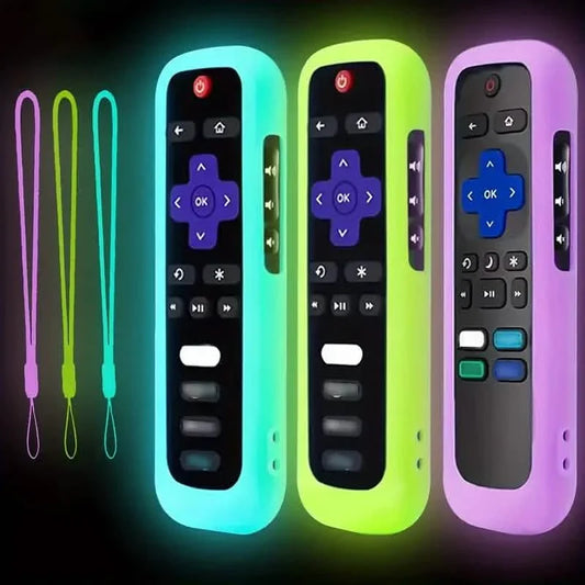 Glow-in-the-Dark Silicone Remote Cover With Lanyard