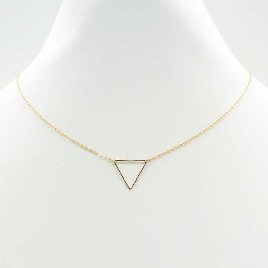Gold Triangle Pendant Necklace