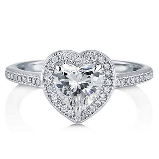 Halo Heart Cut Engagement Ring
