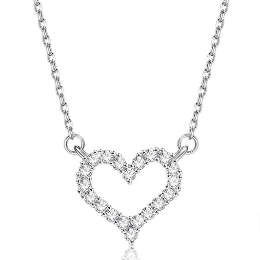 Heart-Shape 925 Sterling Silver Pendant Necklace