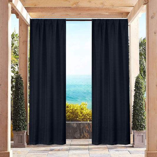 Heavy-Textured Indoor-Outdoor Blackout Curtains Pair Panel