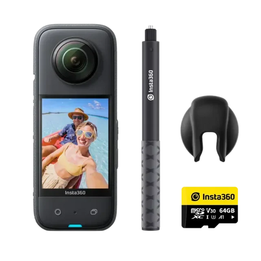 Insta360 X3 64GB Vlog Kit - 360 Action Camera with 5.7K 360, 4K Single-Lens Camera, Waterproof (Refurbished)