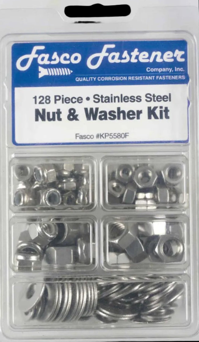 Fasco Kit 128 Piece SS Nut & Washer Kit-128 Pack