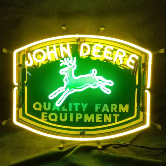 John Deere Quality Farm Equipment Neon Signs Light