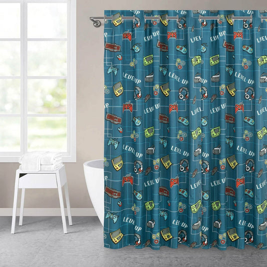 Kidz Mix Level Up Glow-in-the-Dark Shower Curtain