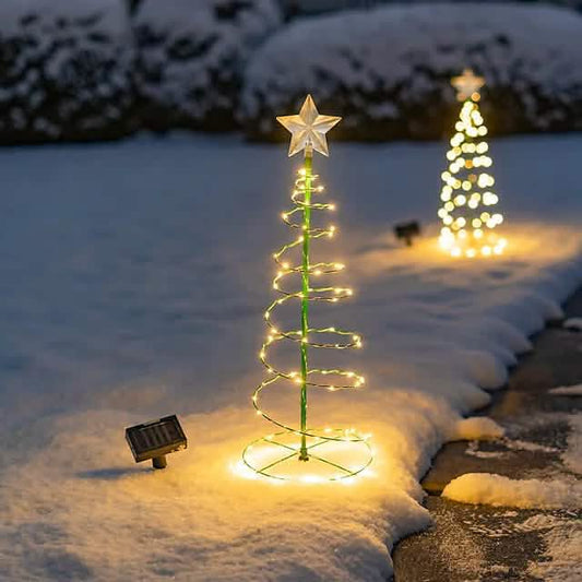 LED Christmas Tree Outdoor Solar Ground Plug Lights