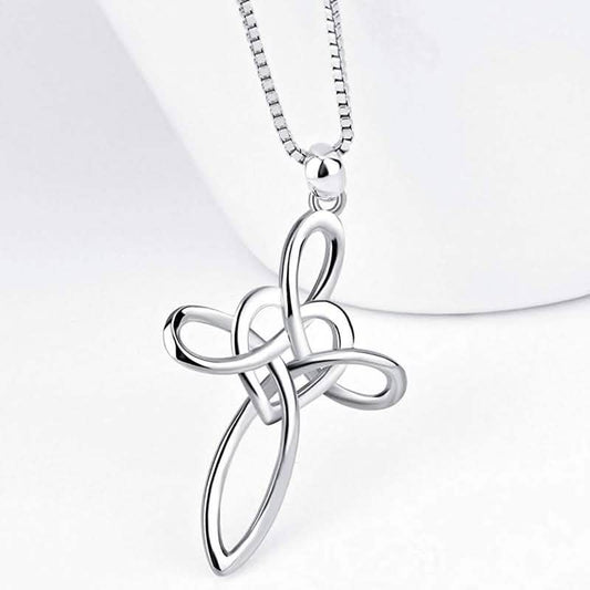 Lovely Sterling Silver Cross Pendant Necklace