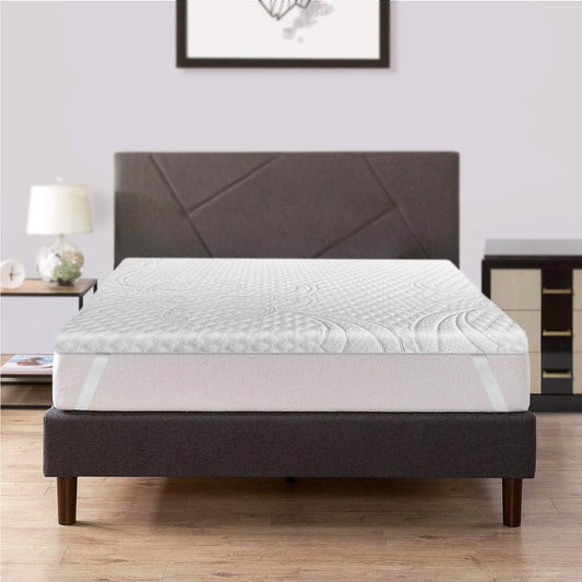 LSOFT Mattress Pad Gel Infused Memory Foam Mattress Topper 4 Corner Elastic Anchor Band Washable Bed Cover