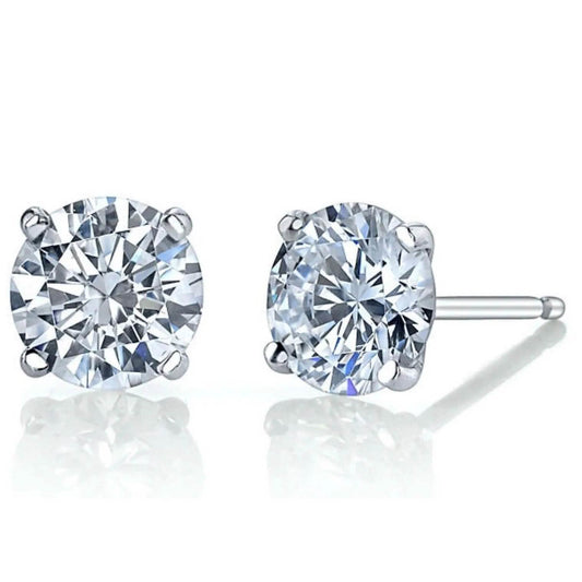 Martini 6.00 Ct D Vs1 Round Lab Created Diamond Earrings 4 Prong 14 K White Gold