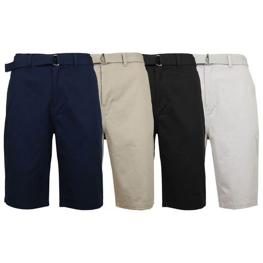 Men's Cotton Chino Shorts with Belt
