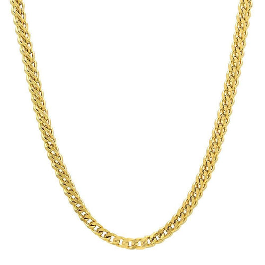 Men's Stainless Steel 18K Gold Plated Franco Link Chain
