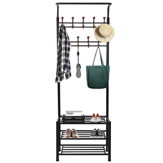 Metal Entryway Coat Shoe Rack