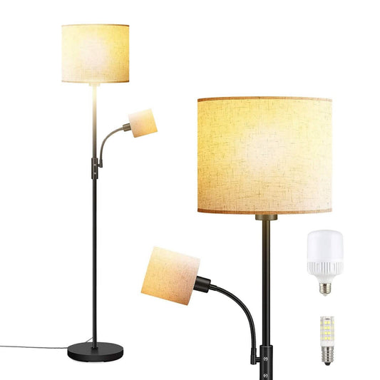 Mother Daughter Floor Lamp with Linen Shade