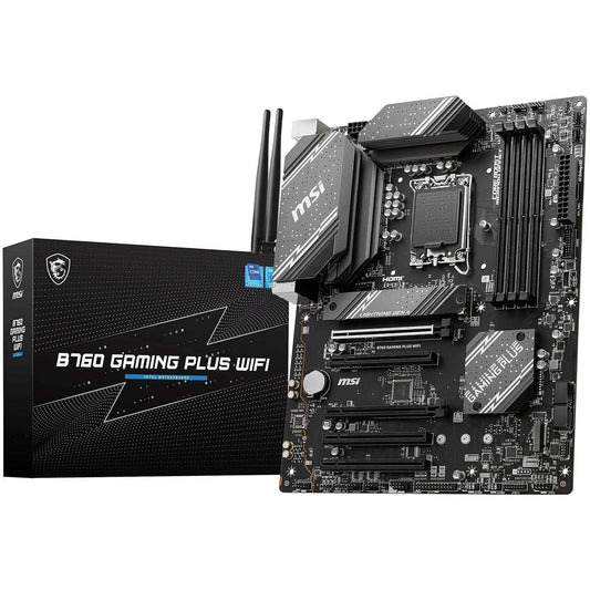 MSI B760 Gaming Plus WiFi Gaming Motherboard (Supports 12th/13th Gen Intel Processors, LGA 1700, DDR5, PCIe 4.0, M.2, 2.5Gbps LAN, USB 3.2 Gen2, Wi-Fi 6E, ATX) (Refurbished)